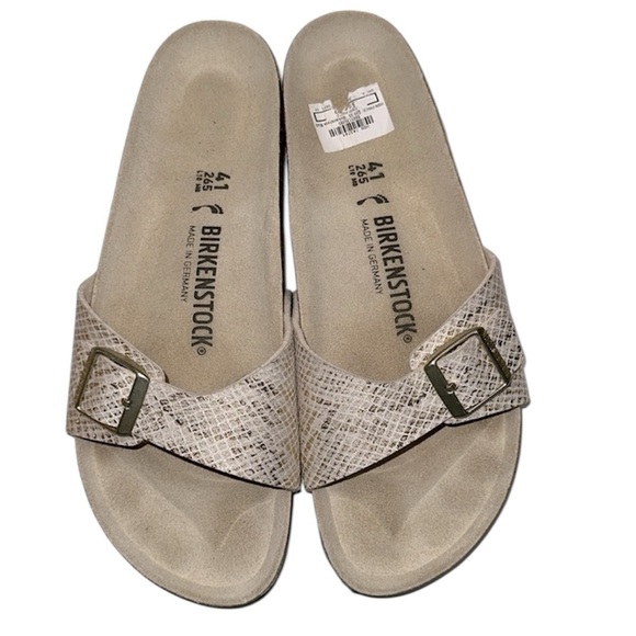 Birkenstock slides size 41/10-10.5 snakeskin print - Picture 2 of 9
